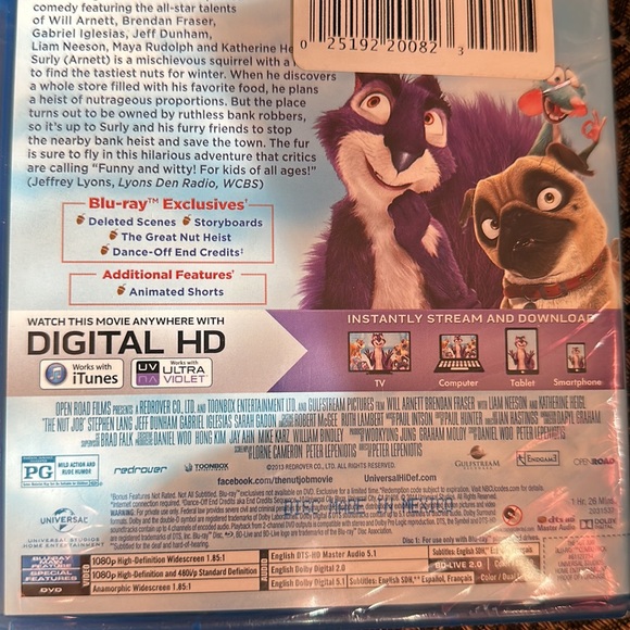 THE NUT JOB NWT BLU Ray +DVD + DIGITAL HD ULTRAVIOLET NTSB format for USA - Picture 6 of 6